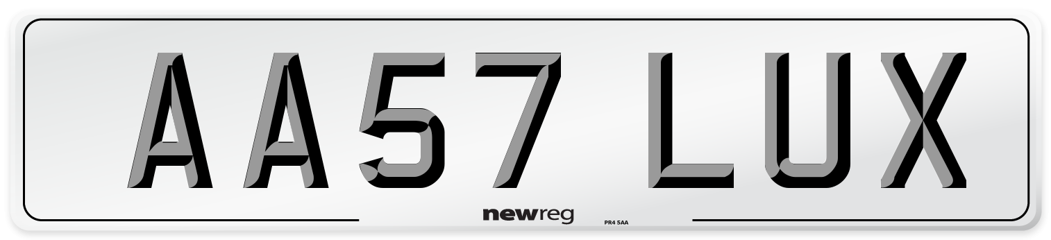 AA57 LUX Number Plate from New Reg